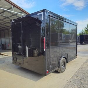 8.5 x 12 black concession trailer with 11-foot flip-up wall - view 9