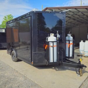 8.5 x 12 black concession trailer with 11-foot flip-up wall - view 11