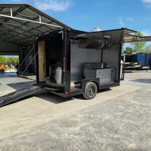 8.5 x 12 black concession trailer with 11-foot flip-up wall - view 13
