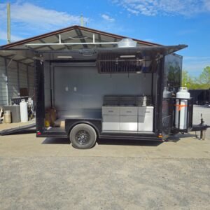 8.5 x 12 black concession trailer with 11-foot flip-up wall - view 14