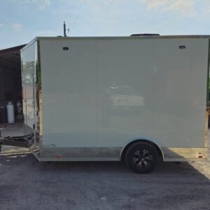 8.5 x 12 white vending trailer with tall interior and mag wheels - view 4