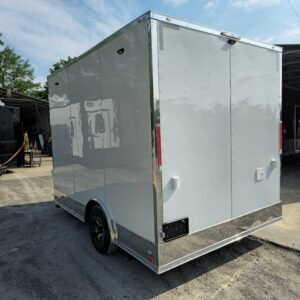 8.5 x 12 white vending trailer with tall interior and mag wheels - view 5