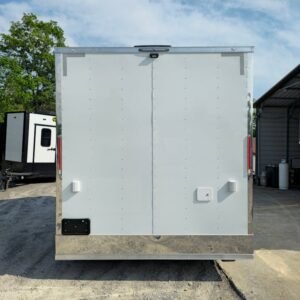 8.5 x 12 white vending trailer with tall interior and mag wheels - view 6