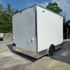8.5 x 12 white vending trailer with tall interior and mag wheels - view 7