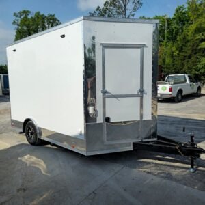 8.5 x 12 white vending trailer with tall interior and mag wheels - view 9