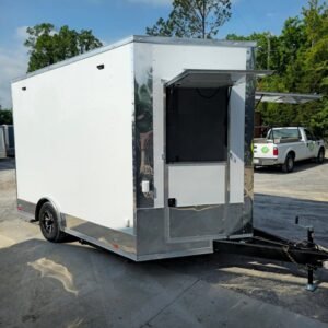 8.5 x 12 white vending trailer with tall interior and mag wheels - view 10