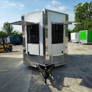 8.5 x 12 white vending trailer with tall interior and mag wheels - view 11