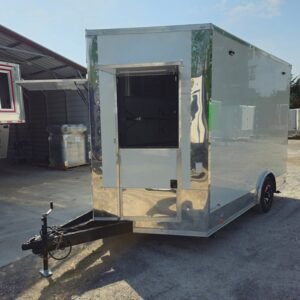 8.5 x 12 white vending trailer with tall interior and mag wheels - view 12