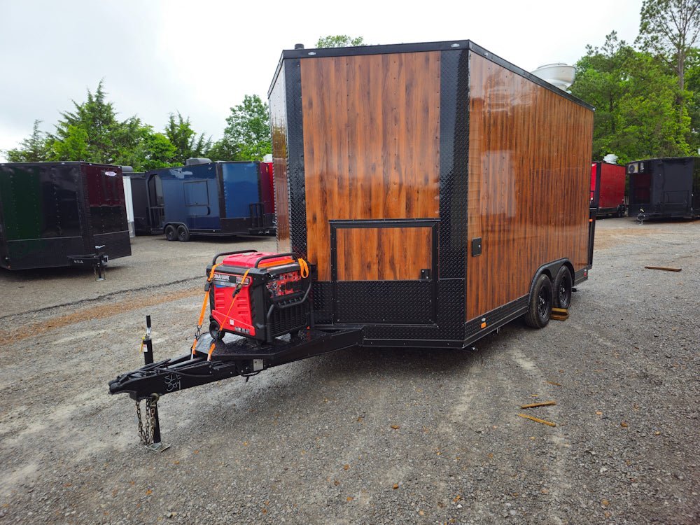 8.5′ X 14′ Wood Grain Concession Trailer Food Event Catering — photo 3