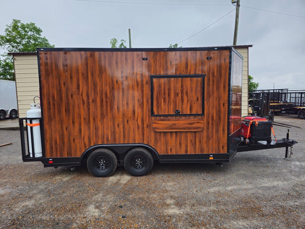 8.5′ X 14′ Wood Grain Concession Trailer Food Event Catering — photo 12