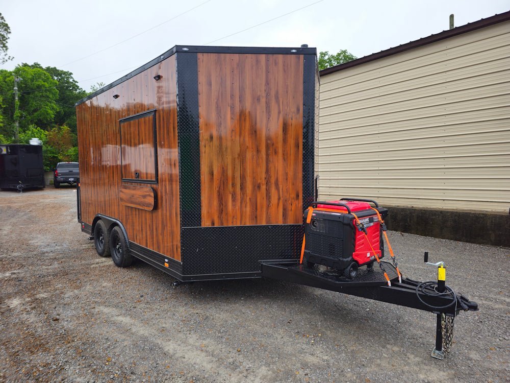 8.5′ X 14′ Wood Grain Concession Trailer Food Event Catering — photo 13