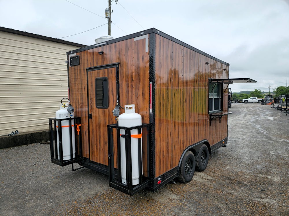 8.5′ X 14′ Wood Grain Concession Trailer Food Event Catering — photo 14