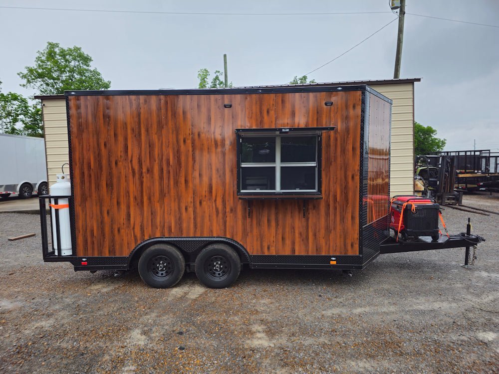 8.5′ X 14′ Wood Grain Concession Trailer Food Event Catering — photo 15