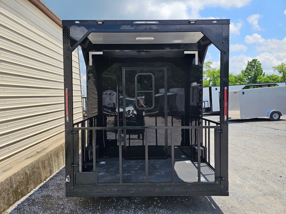 8.5′ X 16′ Black W/ Blackout Custom Concession With 4′ Porch — photo 9