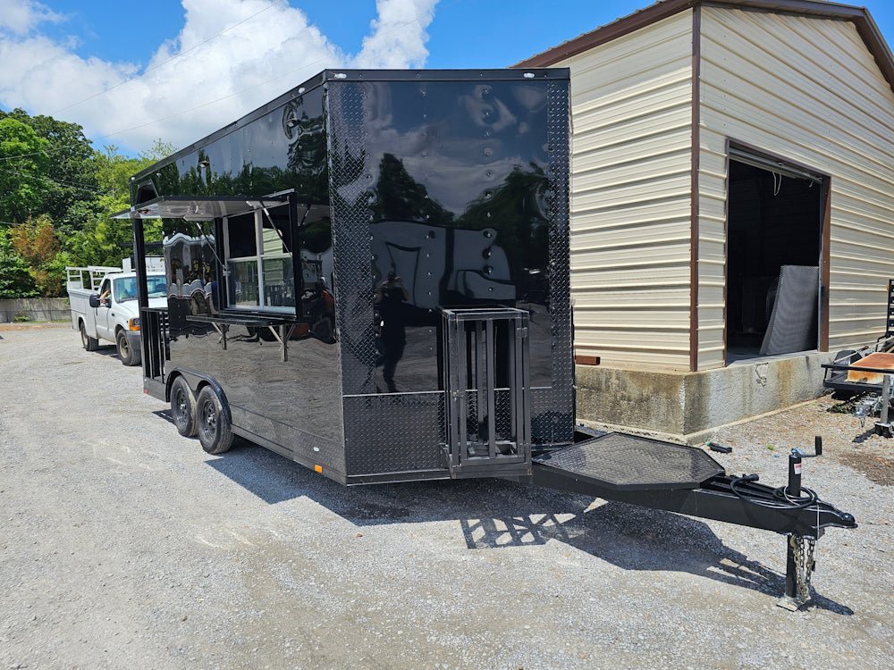 8.5′ X 16′ Black W/ Blackout Custom Concession With 4′ Porch — photo 15