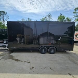 8.5' X 20' Black With Blackout Concession Trailer Event Catering  W/ 8' Porch