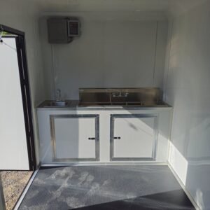 7 x 12 wood grain concession trailer with black trim - view 15