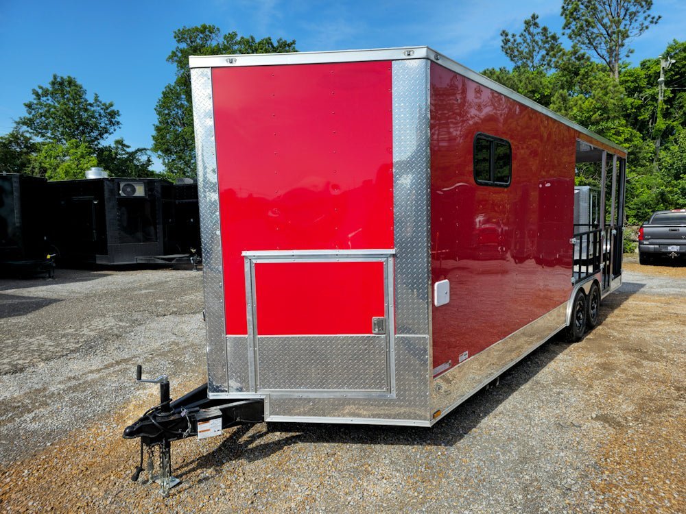 8.5′ X 24′ Red Concession Trailer With 12ft Porch Food Event Catering — photo 3