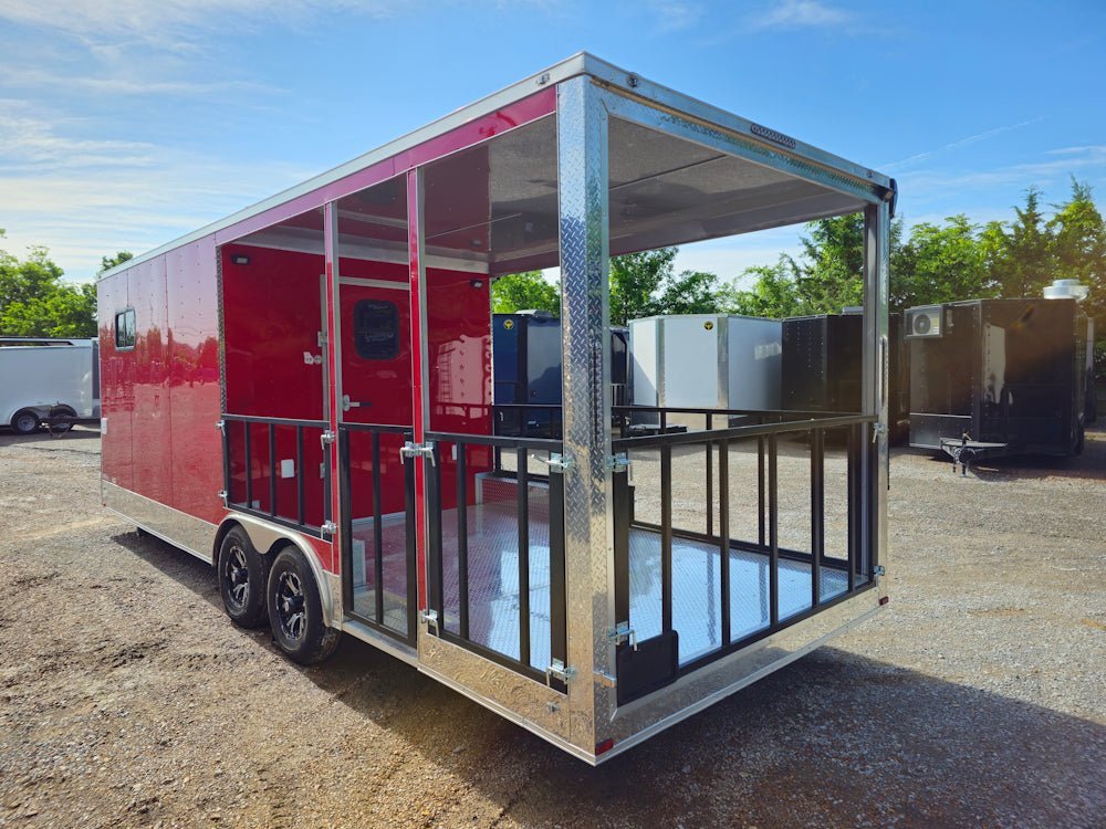 8.5′ X 24′ Red Concession Trailer With 12ft Porch Food Event Catering — photo 8