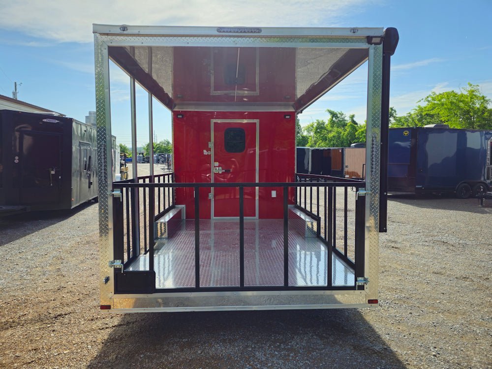 8.5′ X 24′ Red Concession Trailer With 12ft Porch Food Event Catering — photo 9