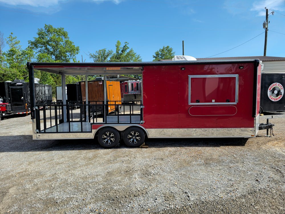 8.5′ X 24′ Red Concession Trailer With 12ft Porch Food Event Catering — photo 11