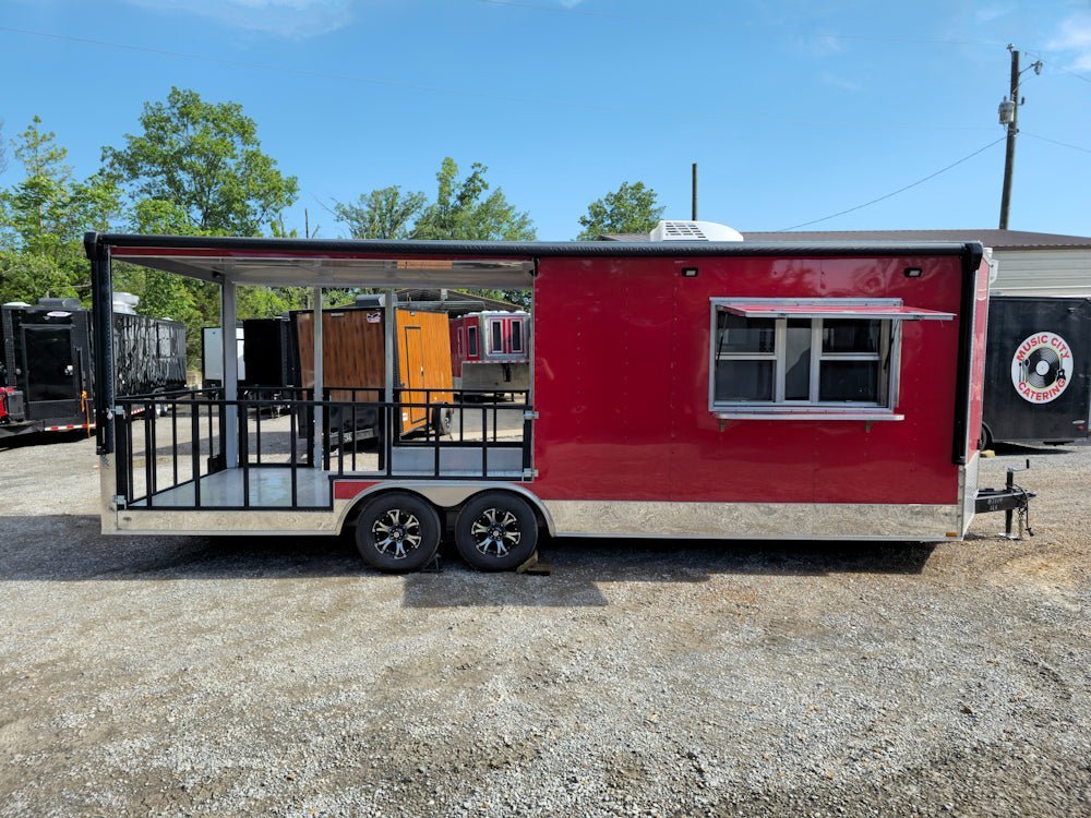 8.5′ X 24′ Red Concession Trailer With 12ft Porch Food Event Catering — photo 12