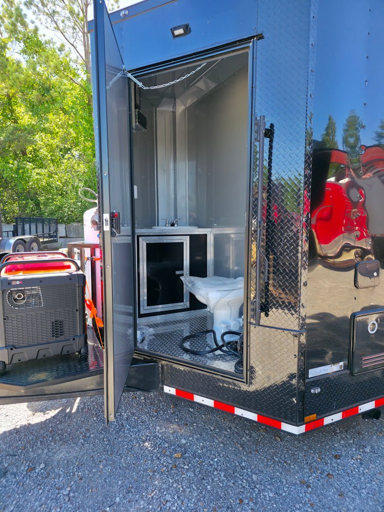 8.5′ X 32′ Black With Blackout BBQ Porch Concession Trailer With 12ft Porch — photo 3