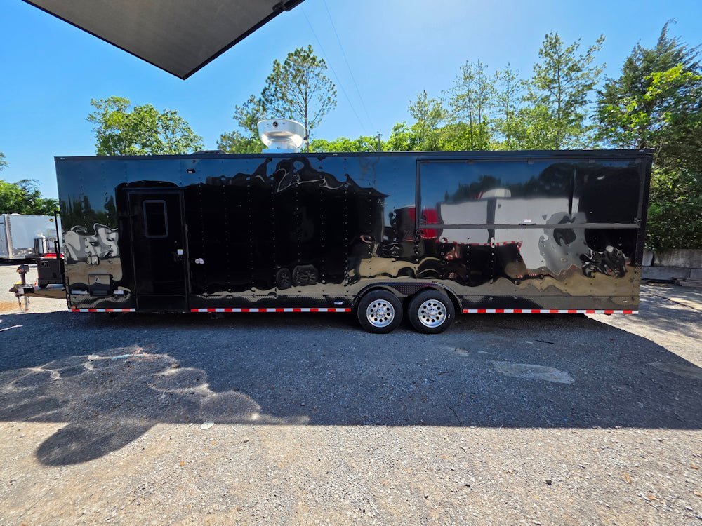 8.5′ X 32′ Black With Blackout BBQ Porch Concession Trailer With 12ft Porch — photo 5