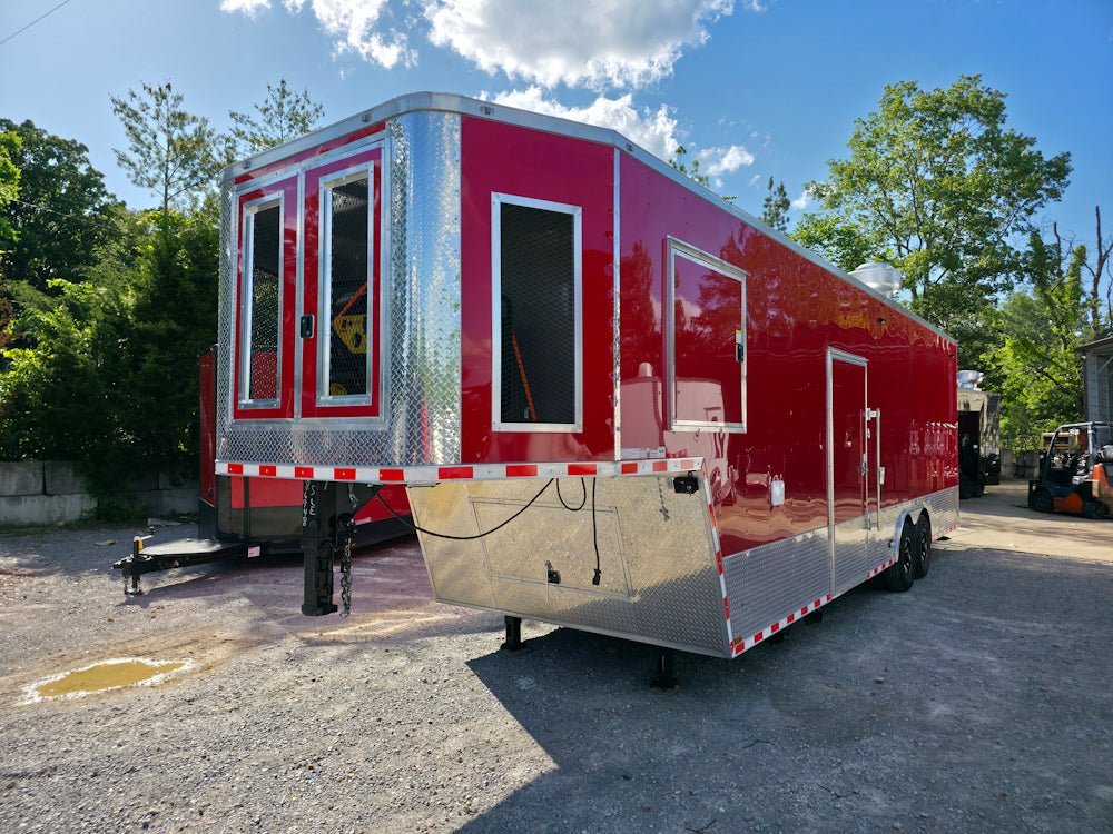 8.5 X 34 Gooseneck Concession Trailer Victory Red Food Event Catering — photo 3