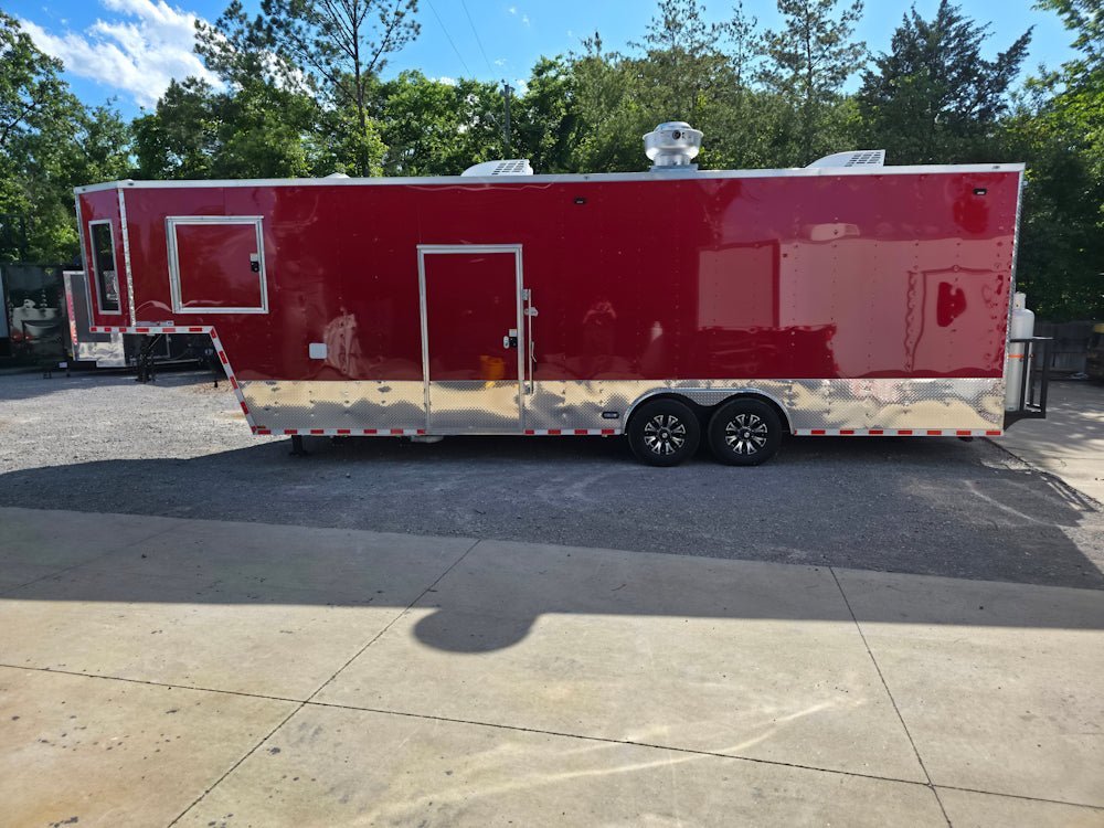 8.5 X 34 Gooseneck Concession Trailer Victory Red Food Event Catering — photo 4