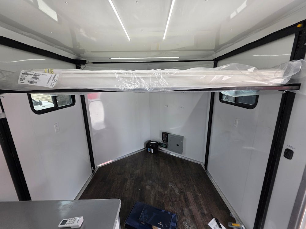 8.5′ X 24′ White Concession Trailer and Toy Hauler With 11 ft BBQ Porch — photo 14