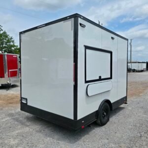8.5 x 12 white flat front trailer with blackout trim - view 7