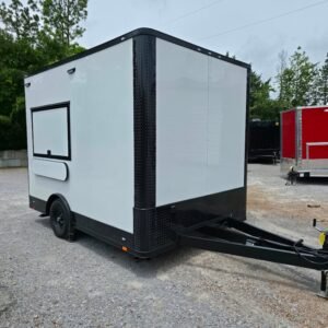 8.5 x 12 white flat front trailer with blackout trim - view 9
