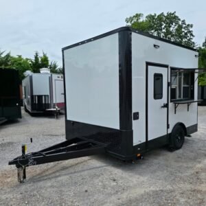 8.5 x 12 white flat front trailer with blackout trim - view 10