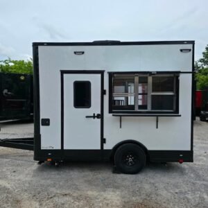 8.5 x 12 white flat front trailer with blackout trim - view 11