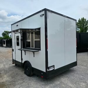 8.5 x 12 white flat front trailer with blackout trim - view 12