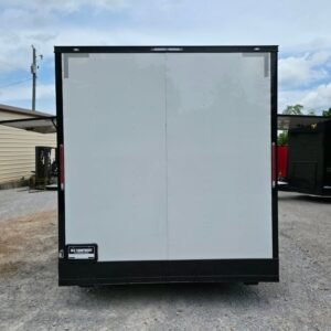 8.5 x 12 white flat front trailer with blackout trim - view 13
