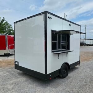 8.5 x 12 white flat front trailer with blackout trim - view 14