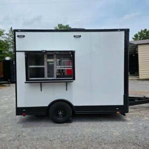 8.5 x 12 white flat front trailer with blackout trim - view 15