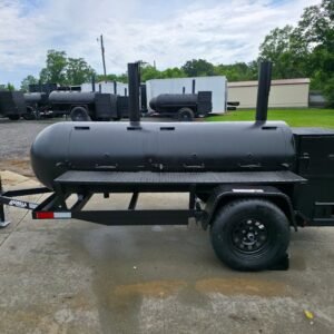 300 gallon BBQ smoker trailer with reverse flow and front charcoal grill - view 4