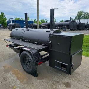 300 gallon BBQ smoker trailer with reverse flow and front charcoal grill - view 5