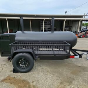 300 gallon BBQ smoker trailer with reverse flow and front charcoal grill - view 8