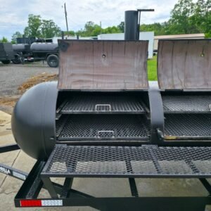 300 gallon BBQ smoker trailer with reverse flow and front charcoal grill - view 15