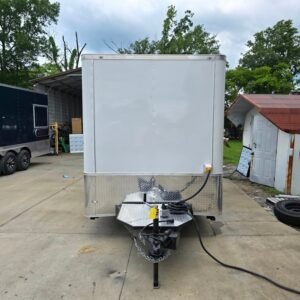 7 x 12 white flat front trailer with tall interior - view 2