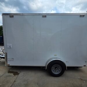7 x 12 white flat front trailer with tall interior - view 4