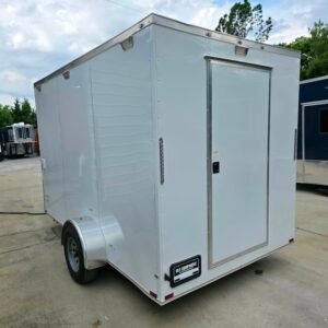 7 x 12 white flat front trailer with tall interior - view 6