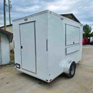 7 x 12 white flat front trailer with tall interior - view 8