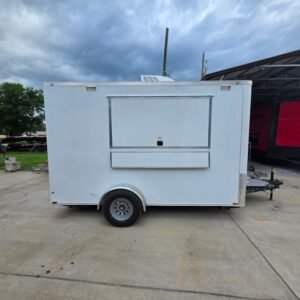 7 x 12 white flat front trailer with tall interior - view 9