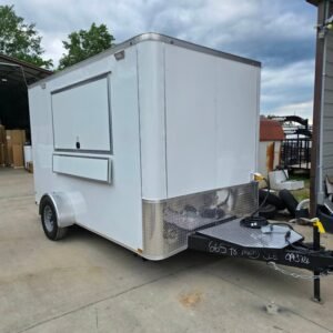 7 x 12 white flat front trailer with tall interior - view 10