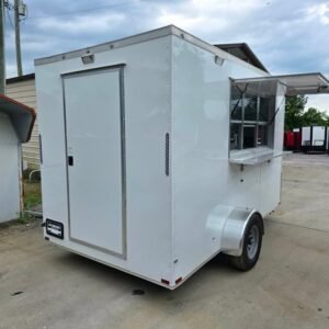 7 x 12 white flat front trailer with tall interior - view 11